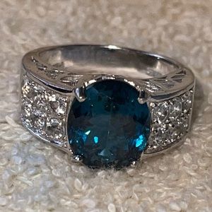 Sterling Silver Swiss Blue Topaz 925 Ring